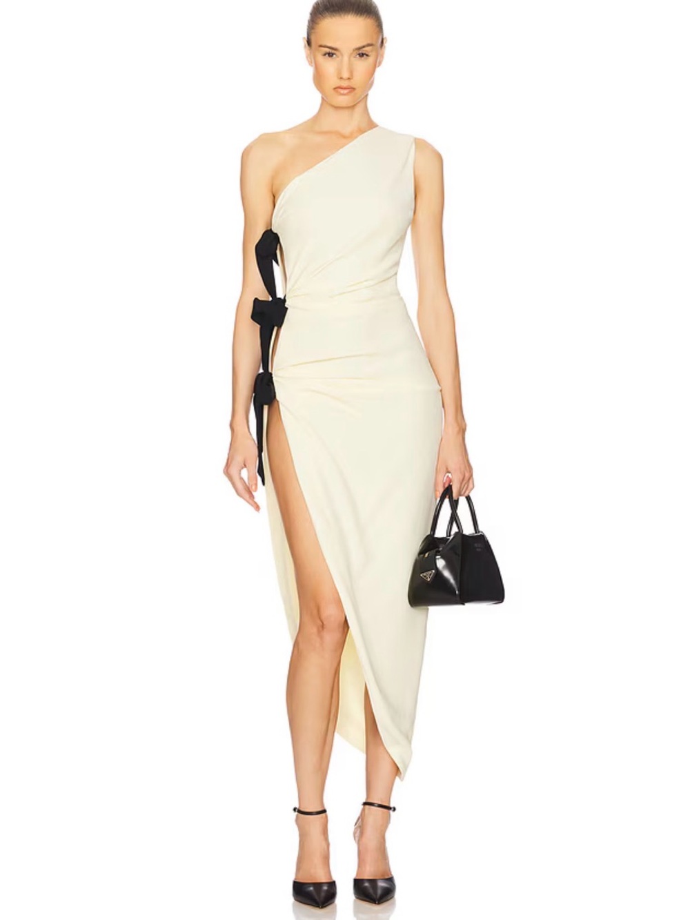 Helsa The Seline Dress With Bows in Yellow & Black
